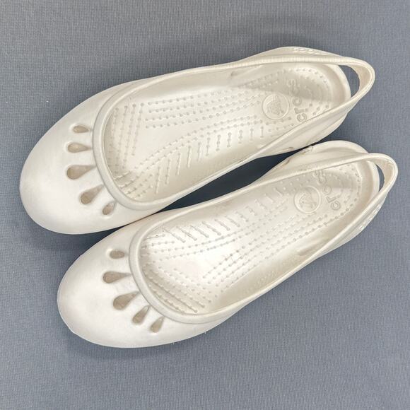 Crocs Kadee Ballet Flat 9 Black Slip On Sandal Comfort Water Beachy Light Casual - Picture 1 of 15